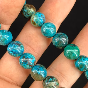 Azurit Dizi 10mm - Orijinal Şifalı Kristal - Görsel 1