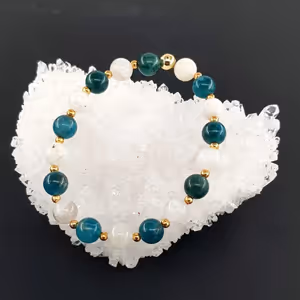 Blue Apatit, Aytaşı Bileklik 8mm - Orijinal Şifalı Kristal - Görsel 2