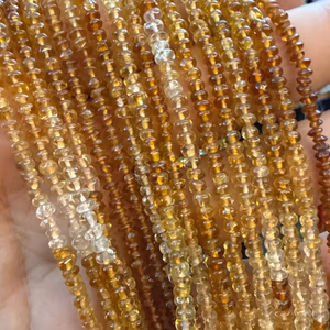 Dizi Hessonite Garnet 3,5 mm - Orijinal Şifalı Kristal - Görsel 1