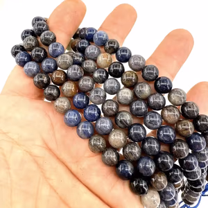 Dumortierit Dizi 8mm - Orijinal Şifalı Kristal - Görsel 1