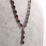 Garnet Kolye (Gümüş) Orijinal Kristal Detay Görseli 1