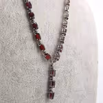 Garnet Kolye (Gümüş) Orijinal Kristal Detay Görseli 2