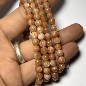 Güneş Taşı Bileklik 6 mm - Orijinal Şifalı Kristal - Görsel 1