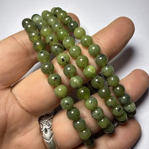 Kanada Yeşim Bileklik 6 mm - Orijinal Şifalı Kristal - Görsel 1