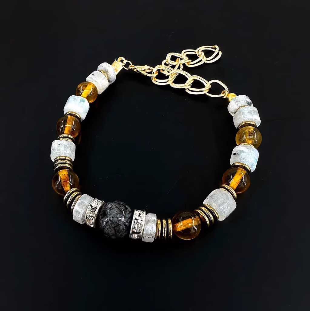 Kehribar Aytaşı Rutil Bileklik 8mm İncele ve Satın Al Kehribar Aytaşı Rutil Bileklik 8mm - Orijinal Doğal Taş ve Şifa Kristali Görsel 1