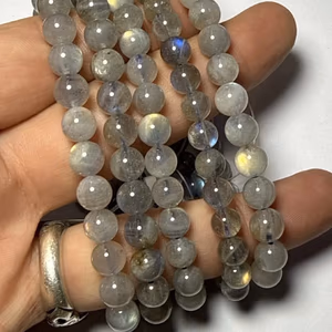 Labradorit Bileklik 6 mm - Orijinal Şifalı Kristal - Görsel 1