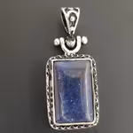 Lapis Lazuli Kolye Ucu (Gümüş) Orijinal Kristal Detay Görseli 2
