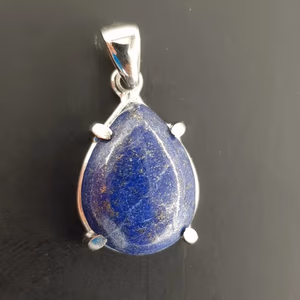 Lapis Lazuli Kolye Ucu (Gümüş) - Orijinal Şifalı Kristal - Görsel 1