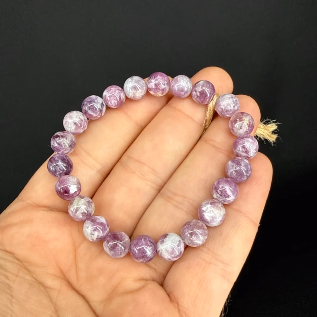 Lepidolit Bileklik 8 mm İncele ve Satın Al Lepidolit Bileklik 8 mm - Orijinal Doğal Taş ve Şifa Kristali Görsel 1