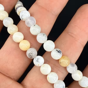 Merlinit Opal Dizi Faset 6mm - Orijinal Şifalı Kristal - Görsel 1