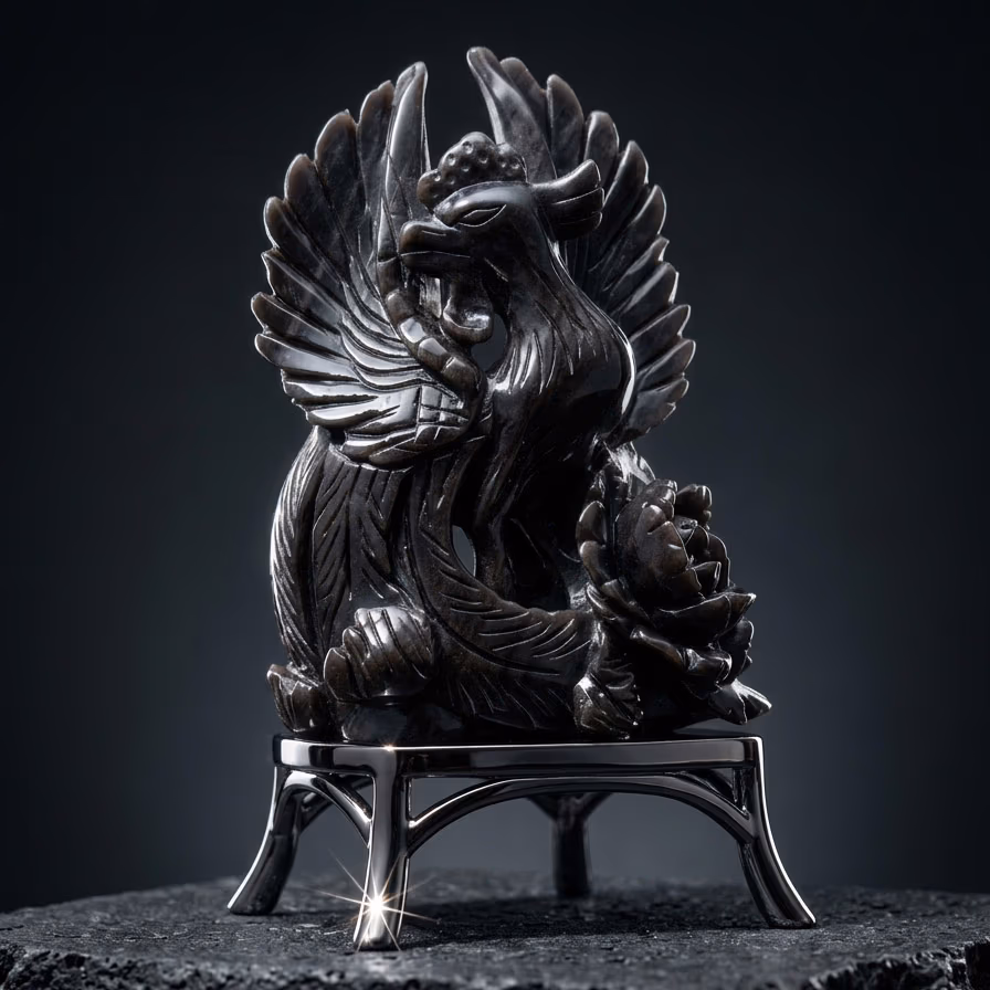 Oğlak Gold Obsidiyen Obje