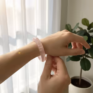 Pembe Kuvars Bilezik - Orijinal Şifalı Kristal - Görsel 2