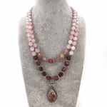 Pembe Kuvars / Çilek Kuvars Kolye Druze Uç (Gümüş) Orijinal Kristal Detay Görseli 3