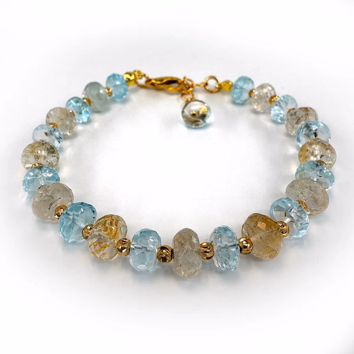 Sarı / Mavi Topaz Bileklik Brezilya 6A+