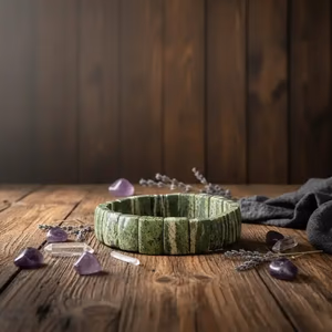 Serpentin Bileklik Rolex - Orijinal Şifalı Kristal - Görsel 1