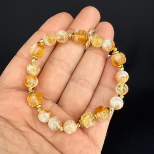 Sitrin Bileklik 8 mm - Orijinal Şifalı Kristal - Görsel 1