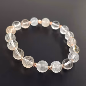 Topaz Bileklik Rose 8mm - Orijinal Şifalı Kristal - Görsel 1