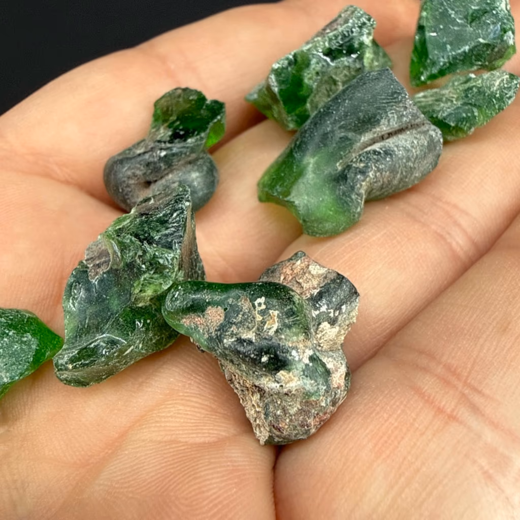 Yeşil Obsidiyen Ham Taş İncele ve Satın Al Yeşil Obsidiyen Ham Taş - Orijinal Doğal Taş ve Şifa Kristali Görsel 1