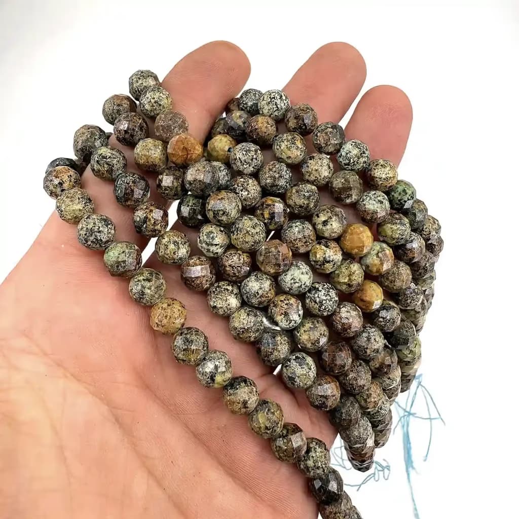Afrika Turkuaz Dizi Faset 8mm - Orijinal Doğal Taş ve Şifa Kristali Görsel 1