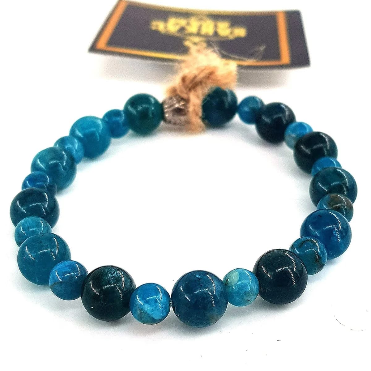 Blue Apatit Bileklik 6-8mm - Orijinal Şifalı Kristal - Görsel 1