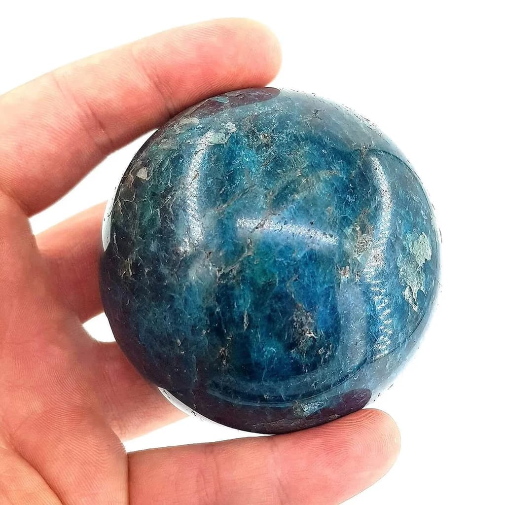 Blue Apatit Küre - Orijinal Doğal Taş ve Şifa Kristali Görsel 1