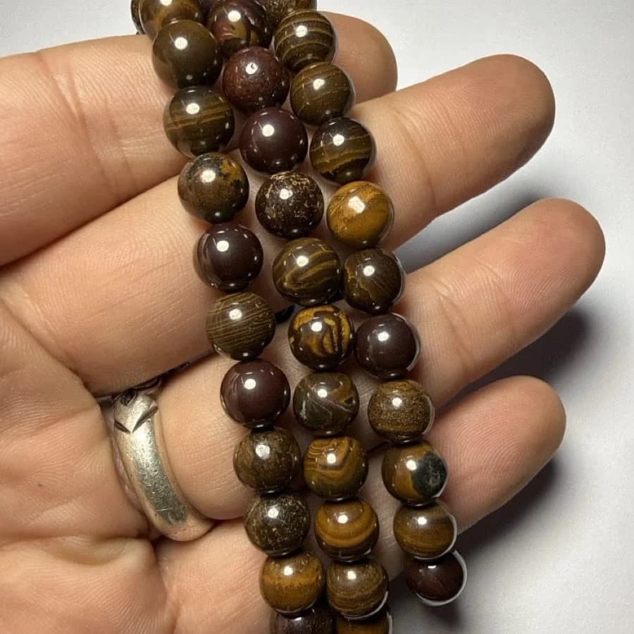 Bronzit Bileklik 8 mm - Orijinal Doğal Taş ve Şifa Kristali Görsel 1