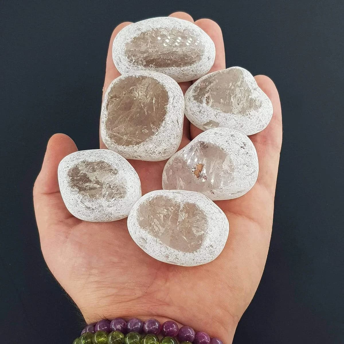 Dumanlı Kuvars Tambur Orijinal Kristal Detay Görseli 2