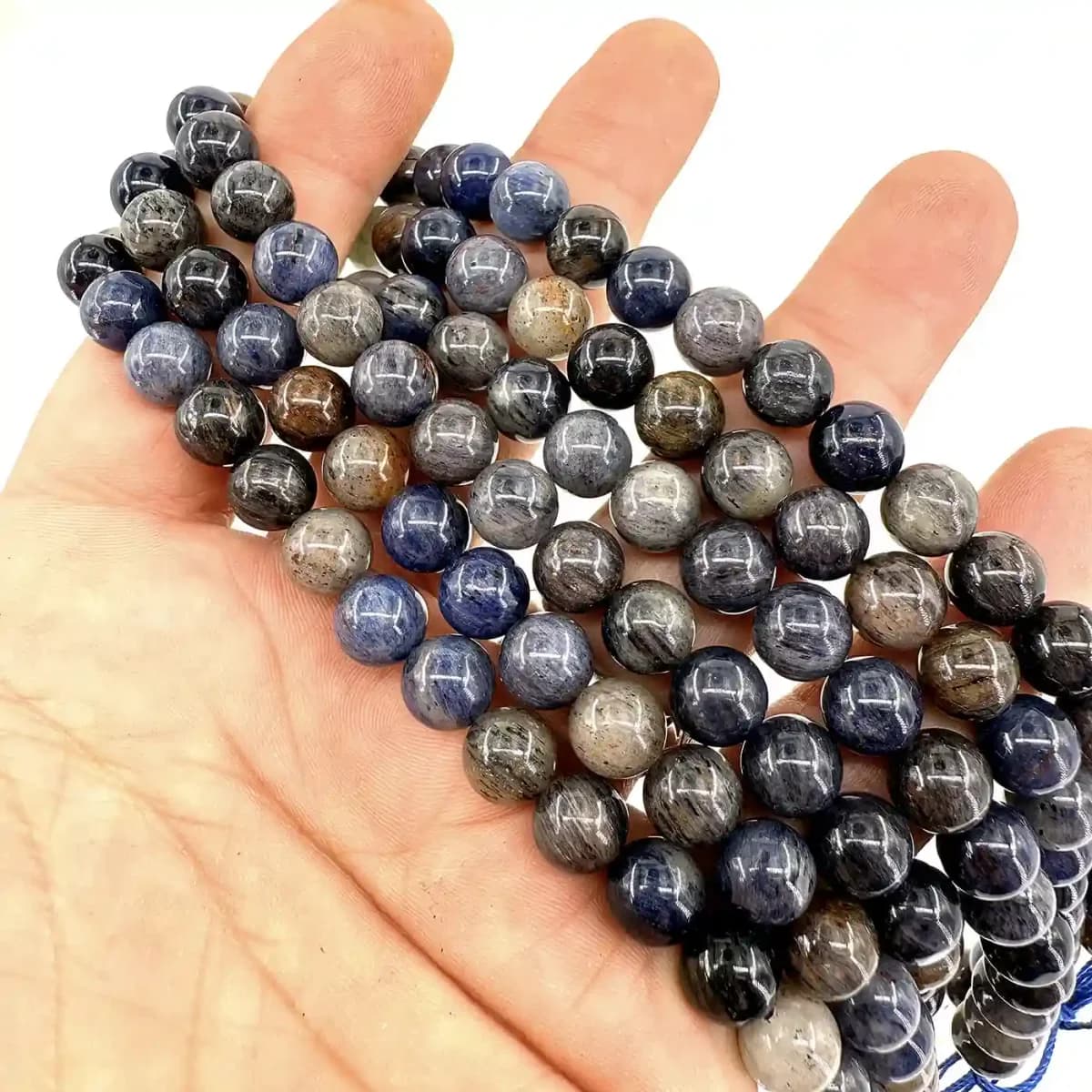 Dumortierit Dizi 8mm - Orijinal Şifalı Kristal - Görsel 1