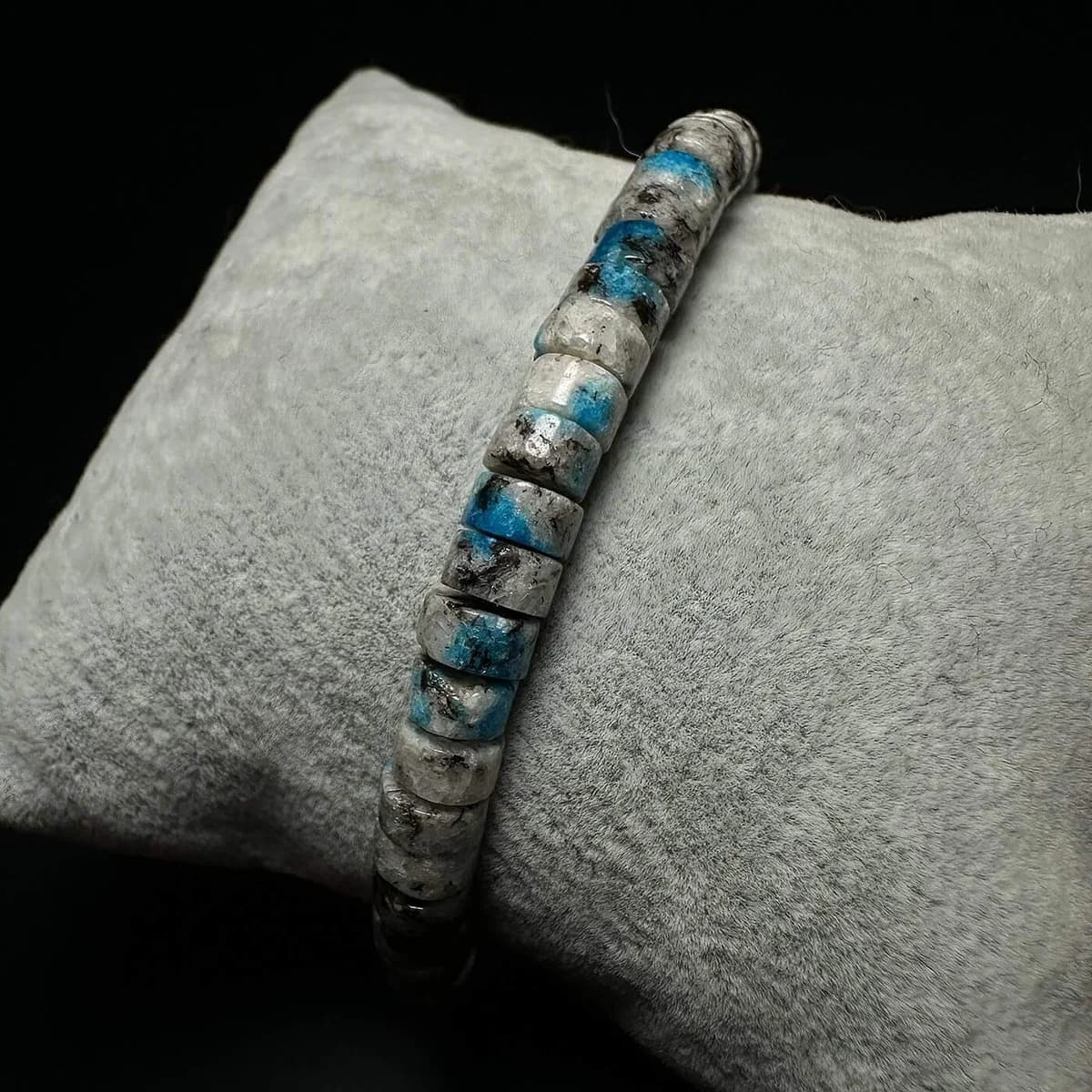 Dumortierit Rondela Bileklik 6mm - Orijinal Şifalı Kristal - Görsel 1