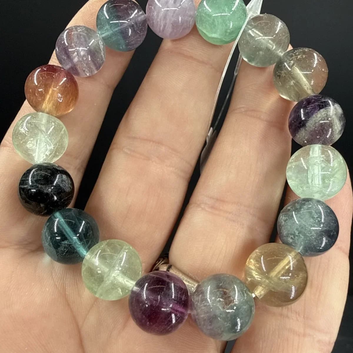 Florit Bileklik 12mm - Orijinal Şifalı Kristal - Görsel 1