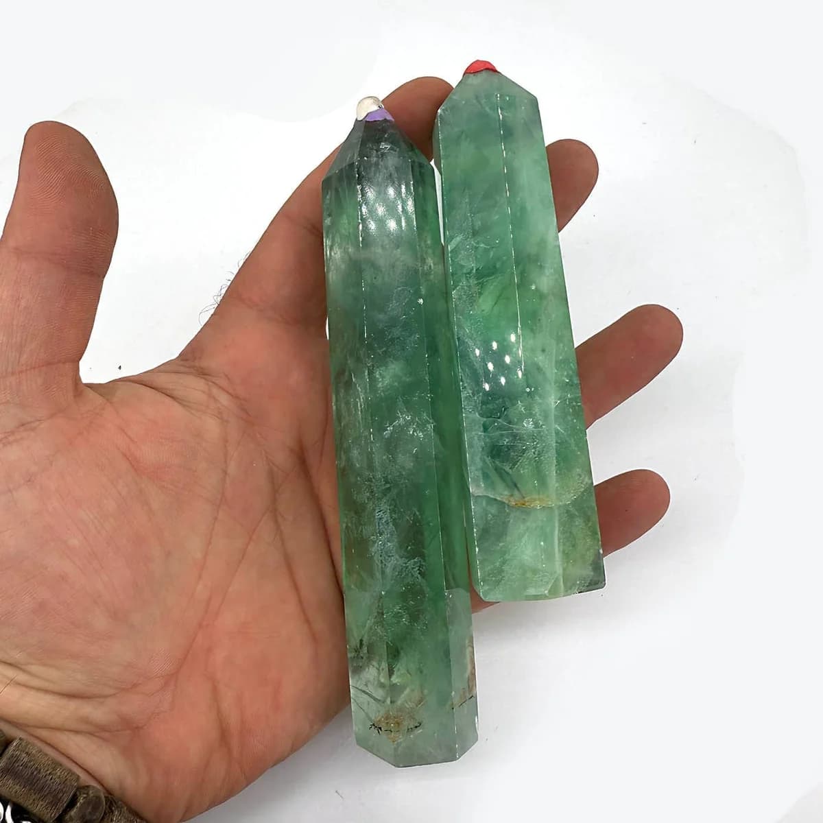 Florit Obelisk Yeşil - Orijinal Şifalı Kristal - Görsel 1