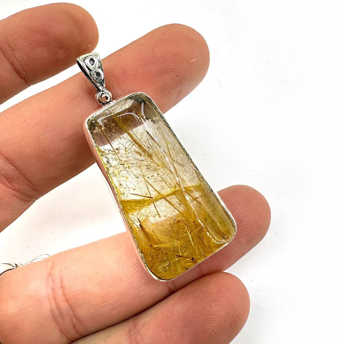 Golden Healer Kolye Ucu Gümüş - Orijinal Şifalı Kristal - Görsel 1
