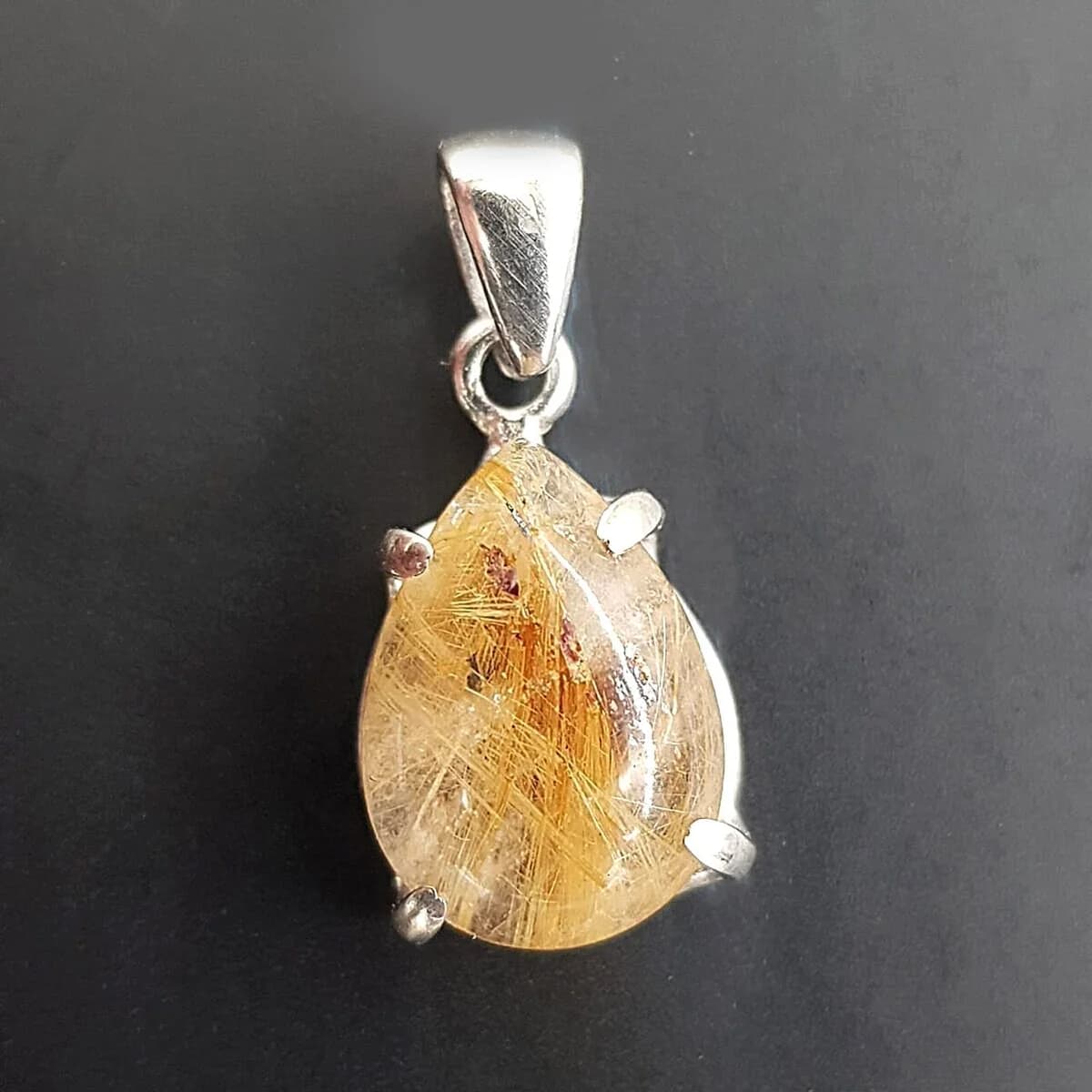 Golden Healer Kolye Ucu (Gümüş) - Orijinal Şifalı Kristal - Görsel 1