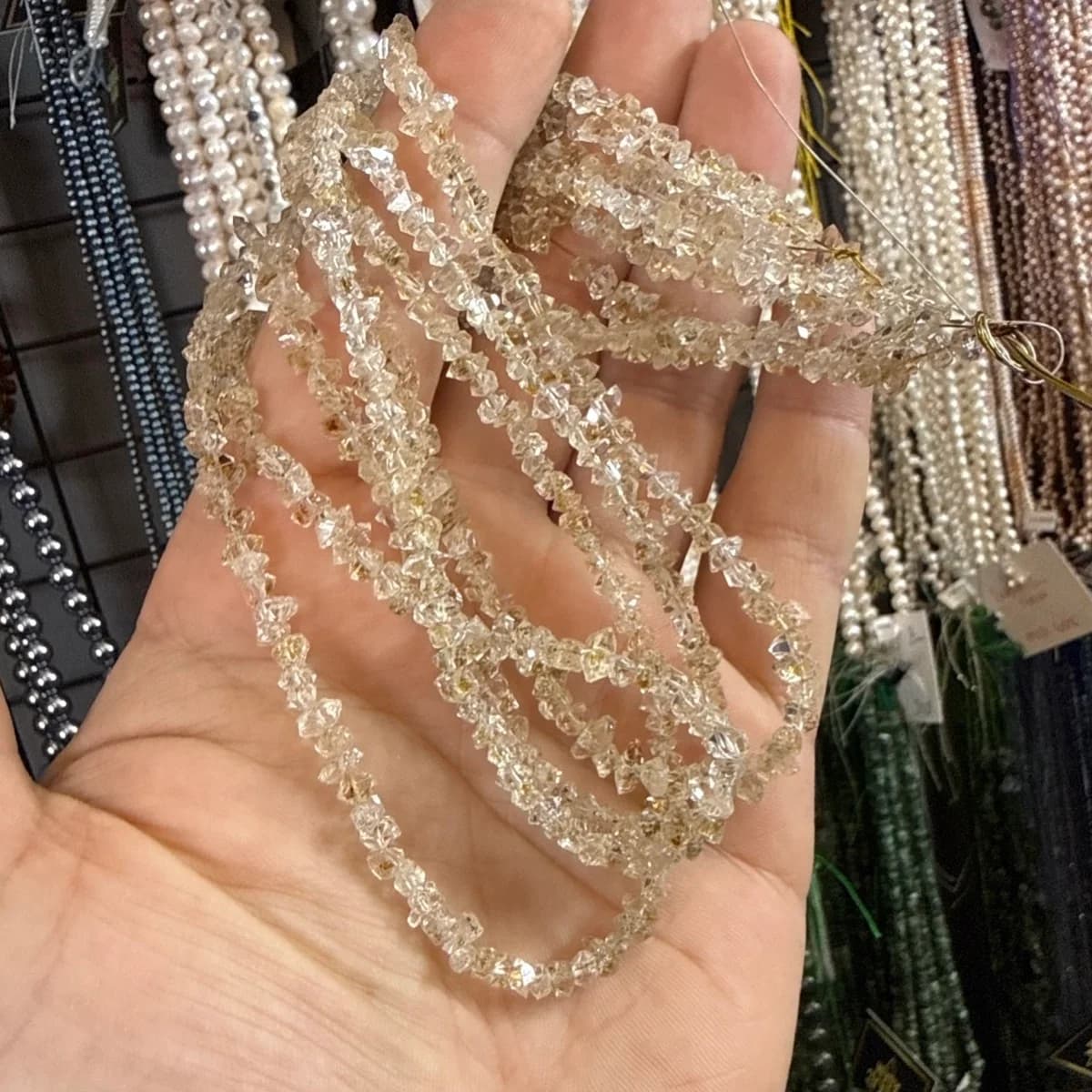 Herkimer Elmas Dizi K AAA - Orijinal Şifalı Kristal - Görsel 1