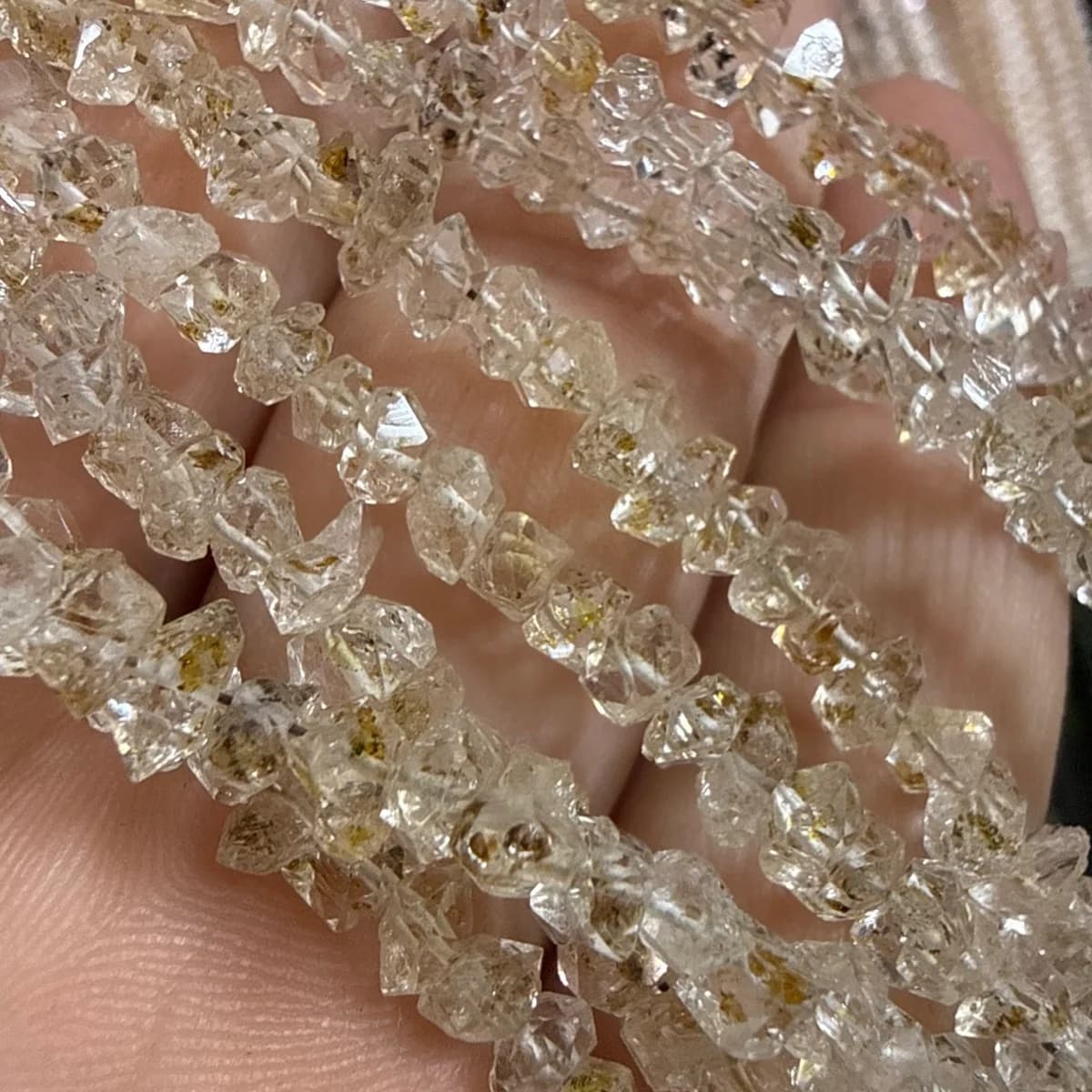 Herkimer Elmas Dizi Gold AAA Orijinal Kristal Detay Görseli 2