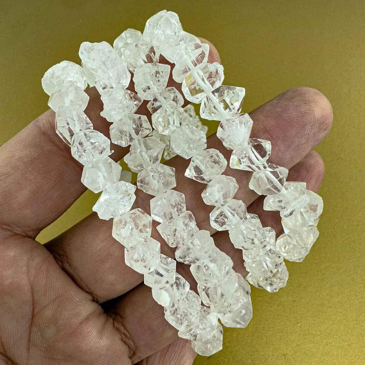 Herkimer Kuvars Bileklik Çift Uçlu 6A+ Orijinal Kristal Detay Görseli 3