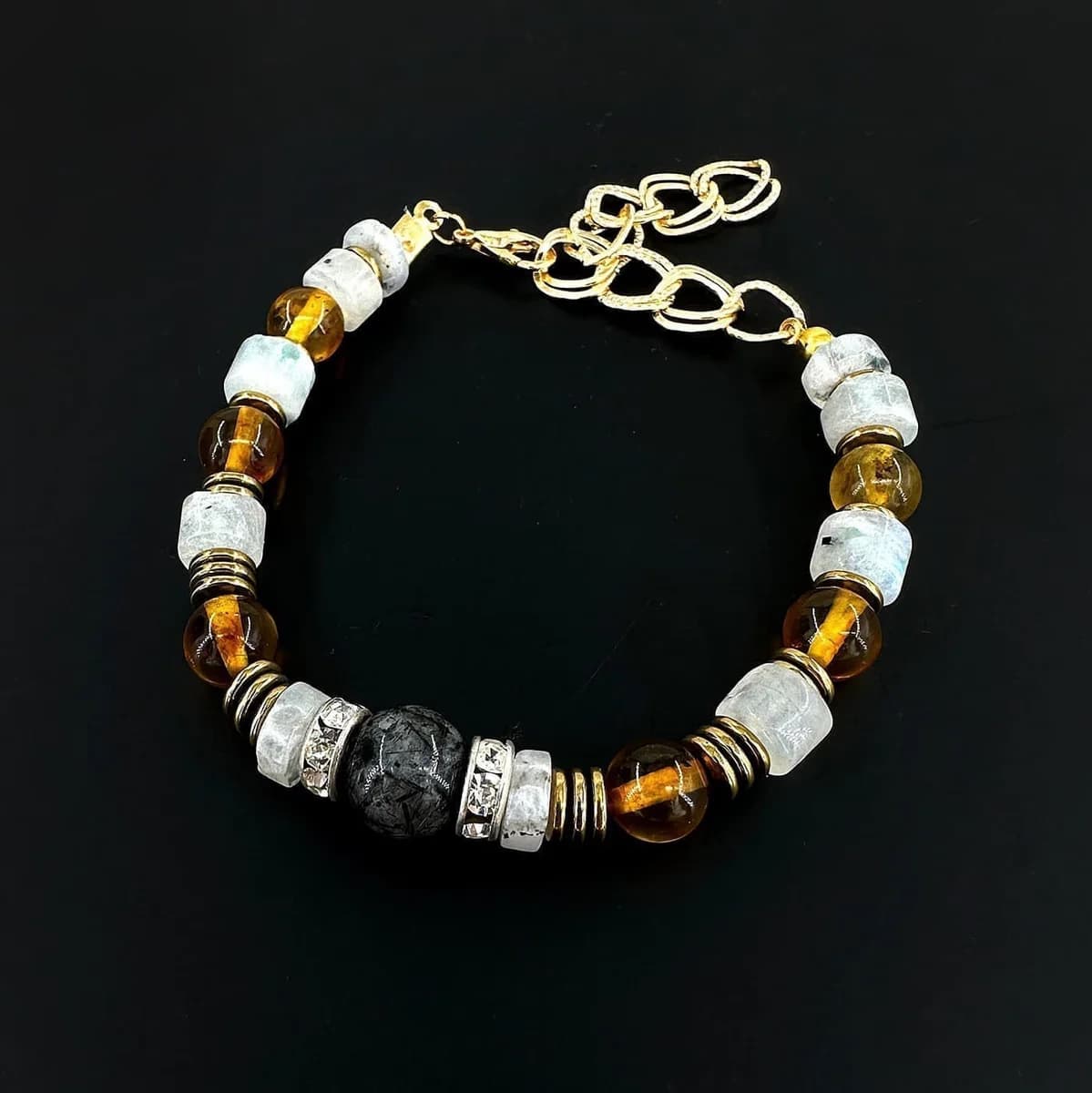 Kehribar Aytaşı Rutil Bileklik 8mm