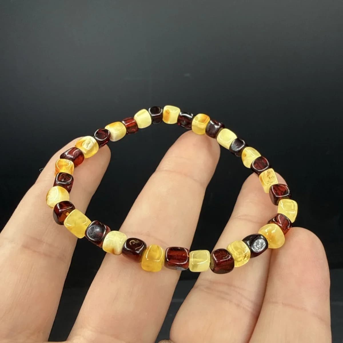 Kehribar Küp Bileklik - Orijinal Şifalı Kristal - Görsel 1
