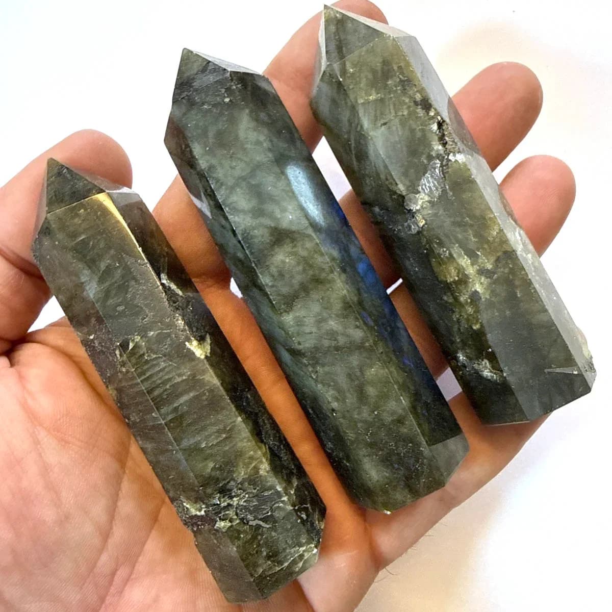 Labradorit Obelisk - Orijinal Şifalı Kristal - Görsel 1