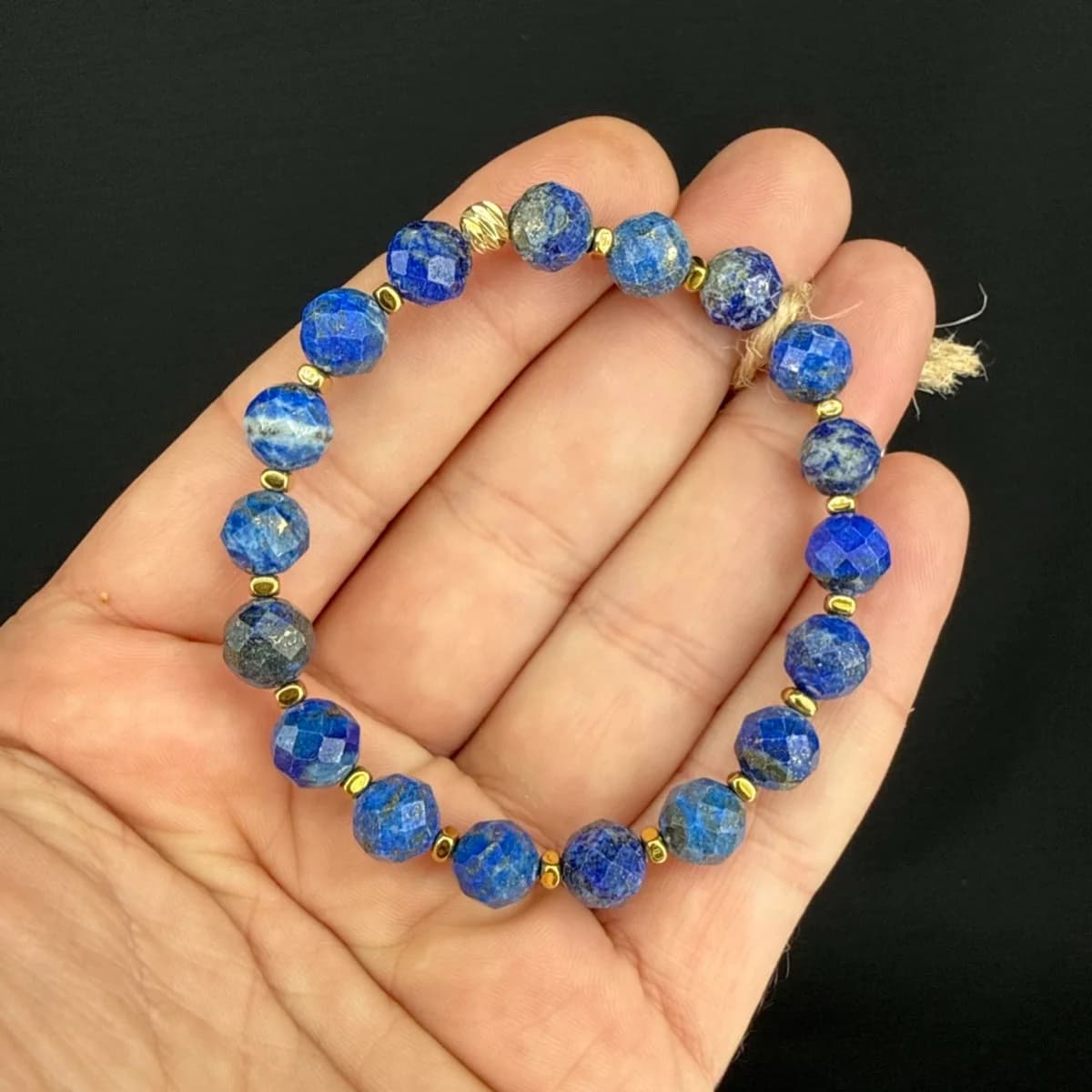 Lapis Lazuli Faset Bileklik 8 mm - Orijinal Şifalı Kristal - Görsel 1