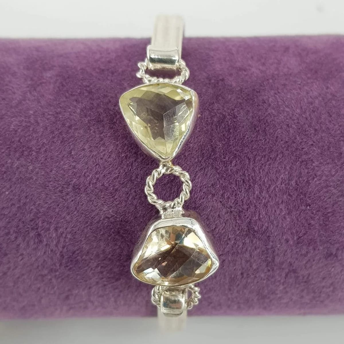 Limon Kuvars Bileklik (Gümüş) Orijinal Kristal Detay Görseli 3