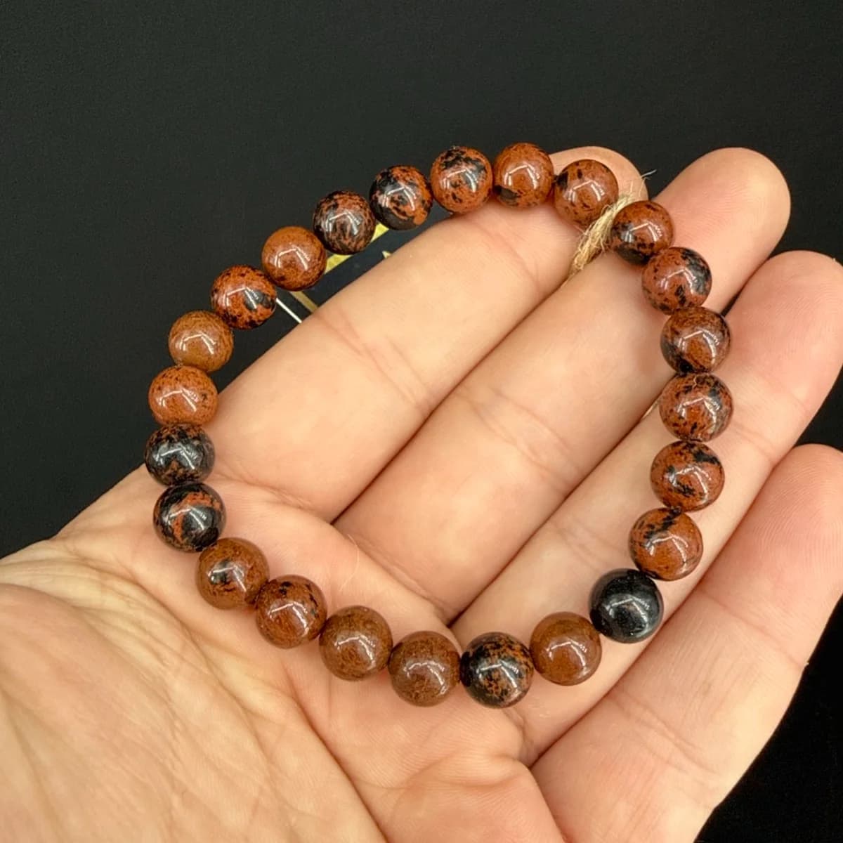 Mahogany Obsidiyen Bileklik 8 mm - Orijinal Şifalı Kristal - Görsel 1