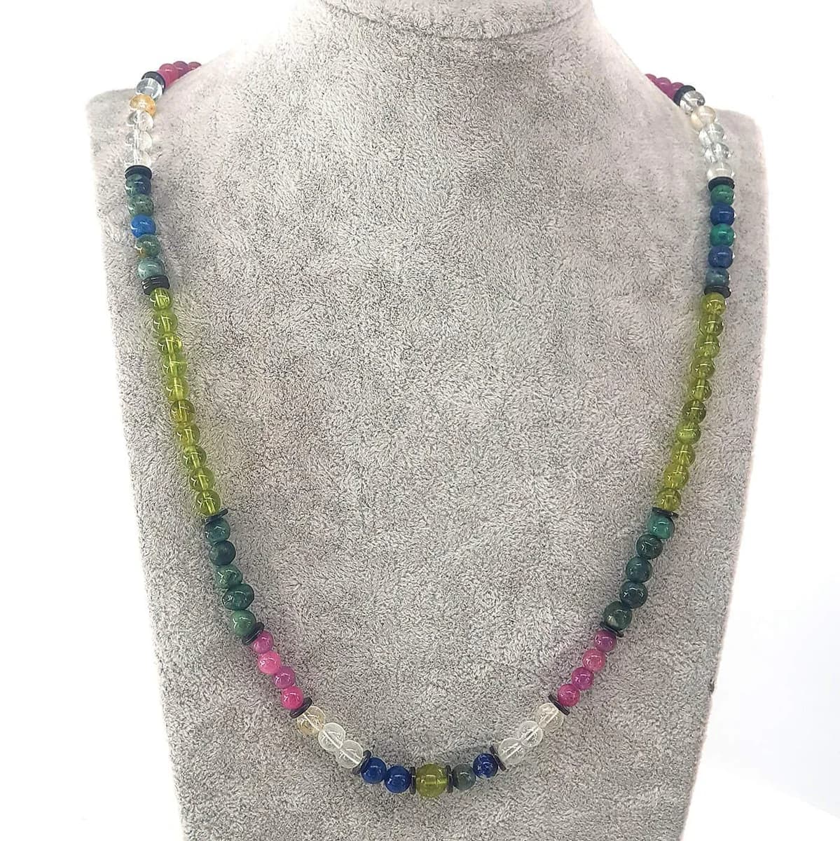 Mix Kolye Yakut, Zümrüt, Safir, Zeberced, Topaz - Orijinal Şifalı Kristal - Görsel 1