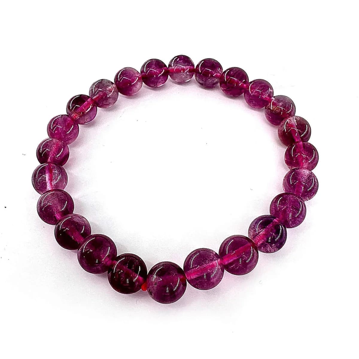 Mor Florit Bileklik 6A 8mm - Orijinal Şifalı Kristal - Görsel 1