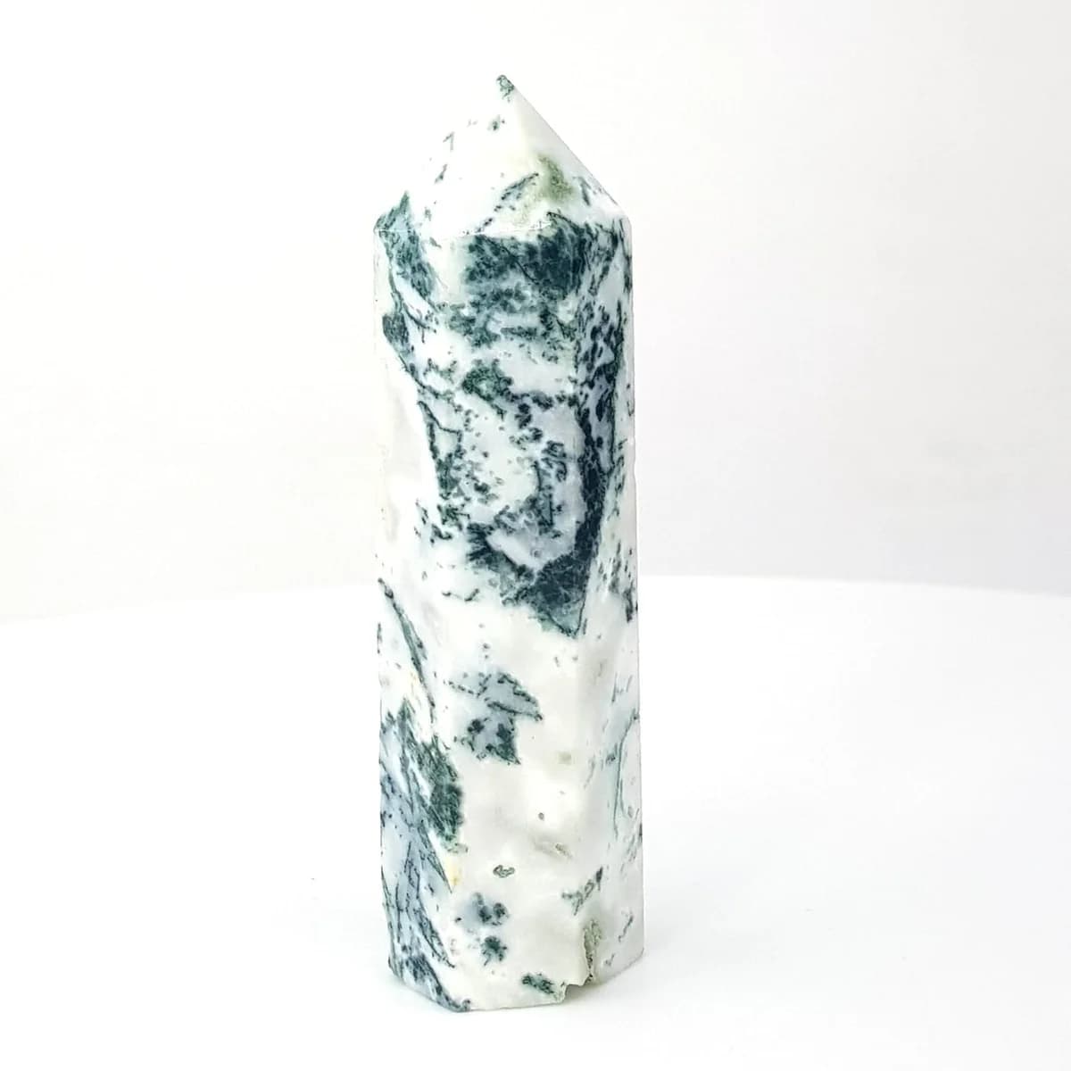 Yosunlu Akik (Moss Agate) Obelisk - Orijinal Şifalı Kristal - Görsel 1