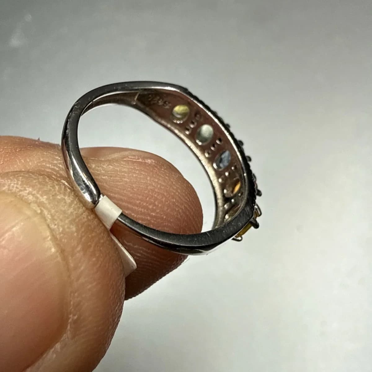 Multi Safir Yüzük Gümüş - Orijinal Şifalı Kristal - Görsel 2