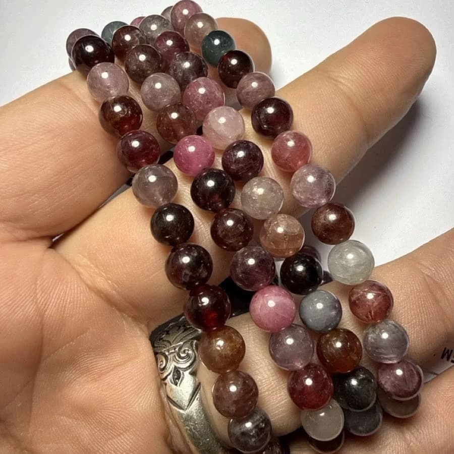 Multi Spinel Bileklik 6 mm - Orijinal Doğal Taş ve Şifa Kristali Görsel 1
