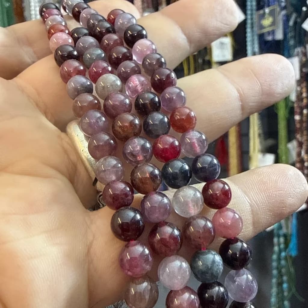 Multi Spinel Dizi 6 mm - Orijinal Doğal Taş ve Şifa Kristali Görsel 1
