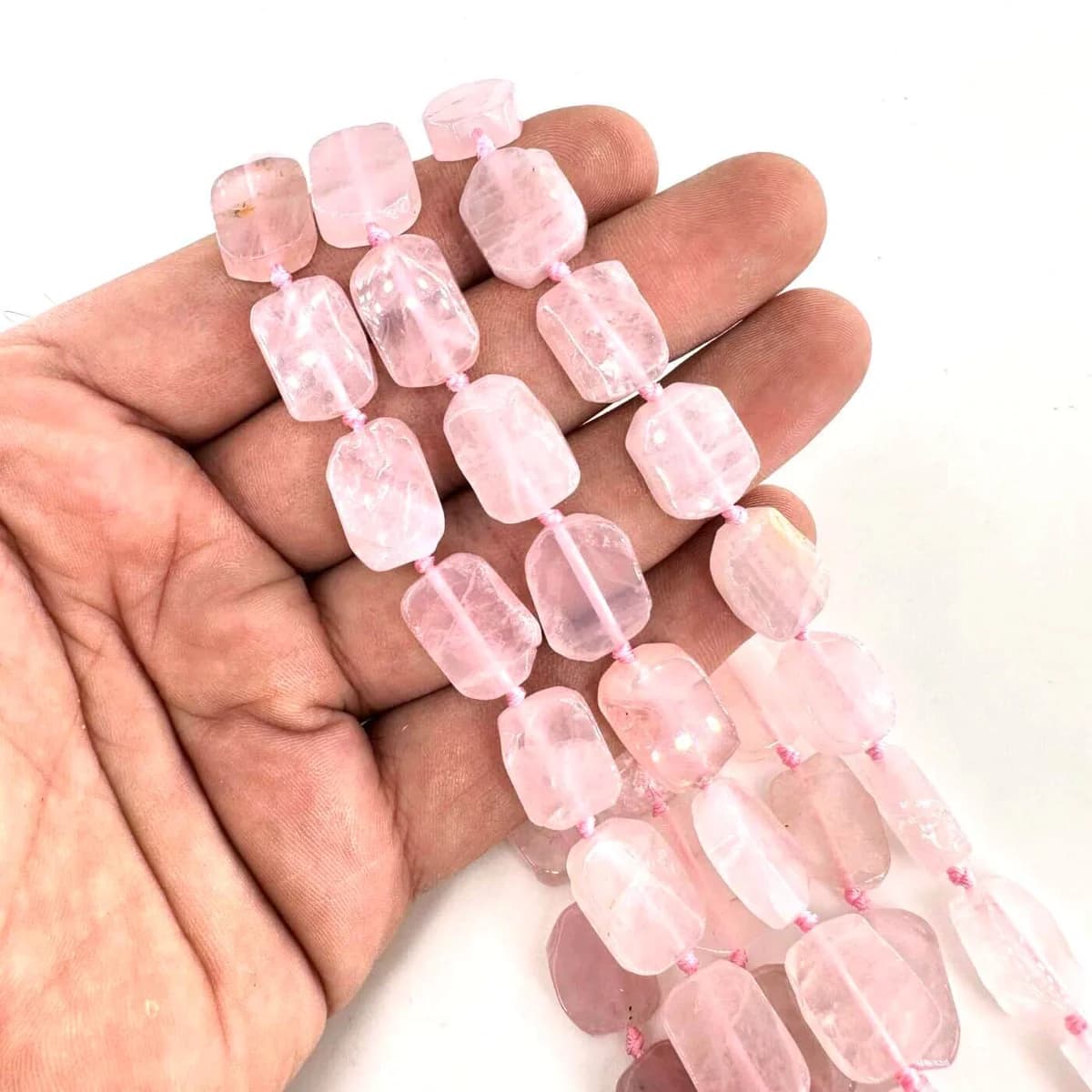 Pembe Kuvars Dizi 15x12x5mm - Orijinal Şifalı Kristal - Görsel 1