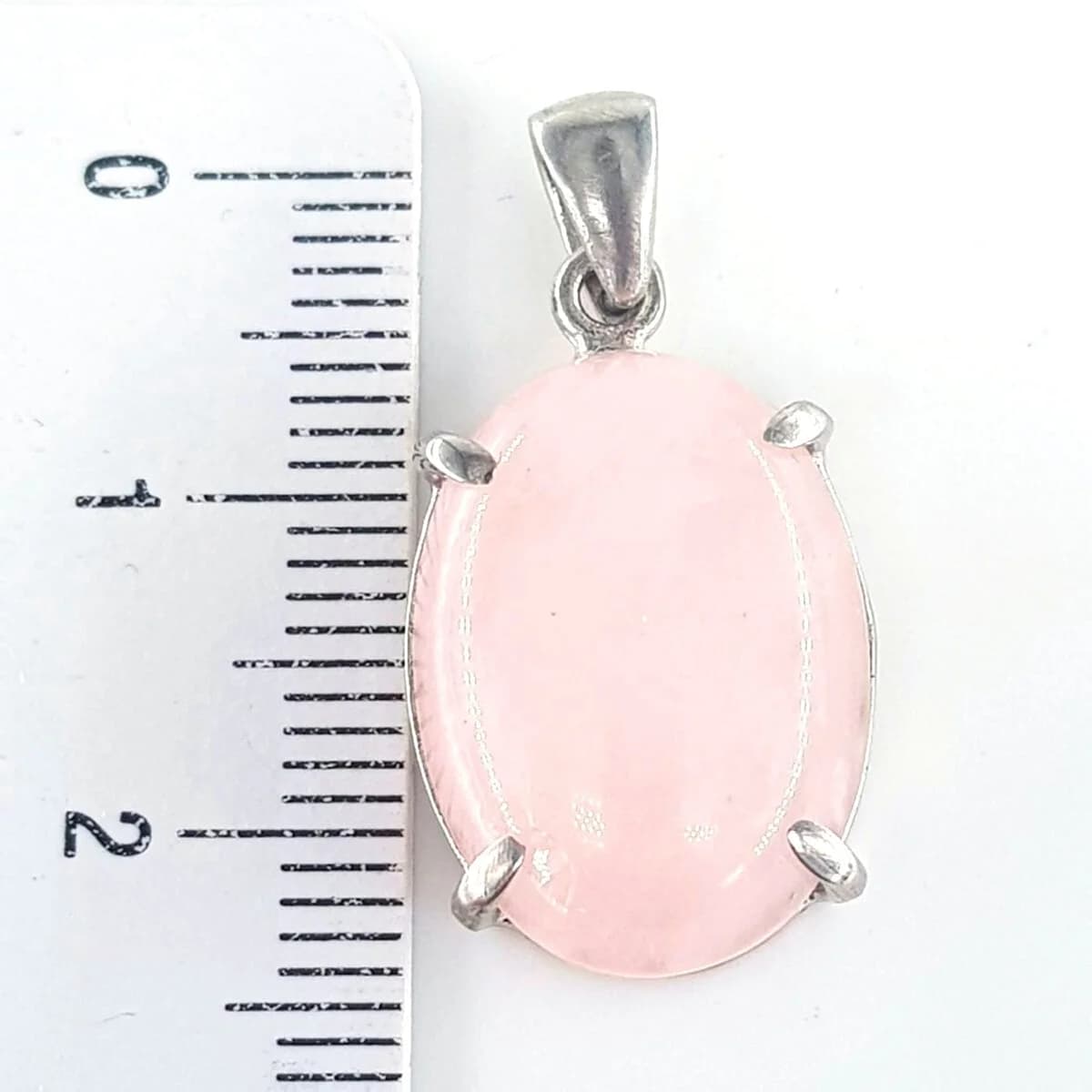 Pembe Kuvars Kolye Ucu Gümüş Orijinal Kristal Detay Görseli 2